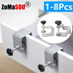 1-8Pcs C Clamps Woodworking Cabinet Jig Front Installation Clamps Drawer Fixing Clip for Door Front Knobs Pulls Handles Install