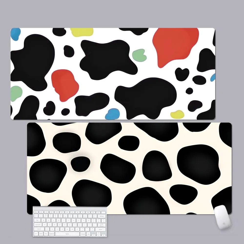 

Cow Print Black and White Mousepad INS Tide Large Thickened Mouse Pad Oversized Gaming Keyboard Notebook Table Mat Table