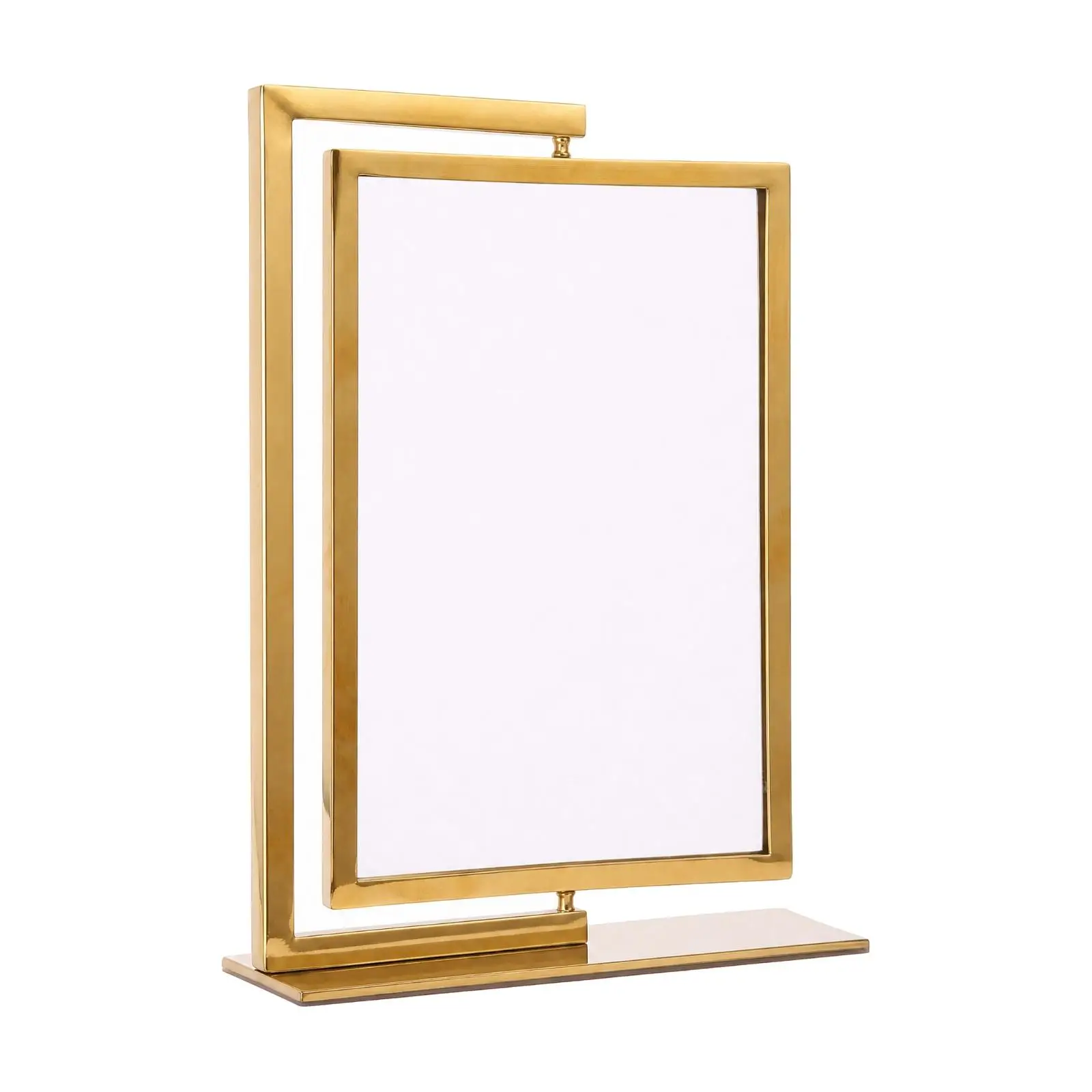 Mirror Finish Rotating Poster Stand A5 Holder Stainless Steel Double Sided for Retail and Office Use