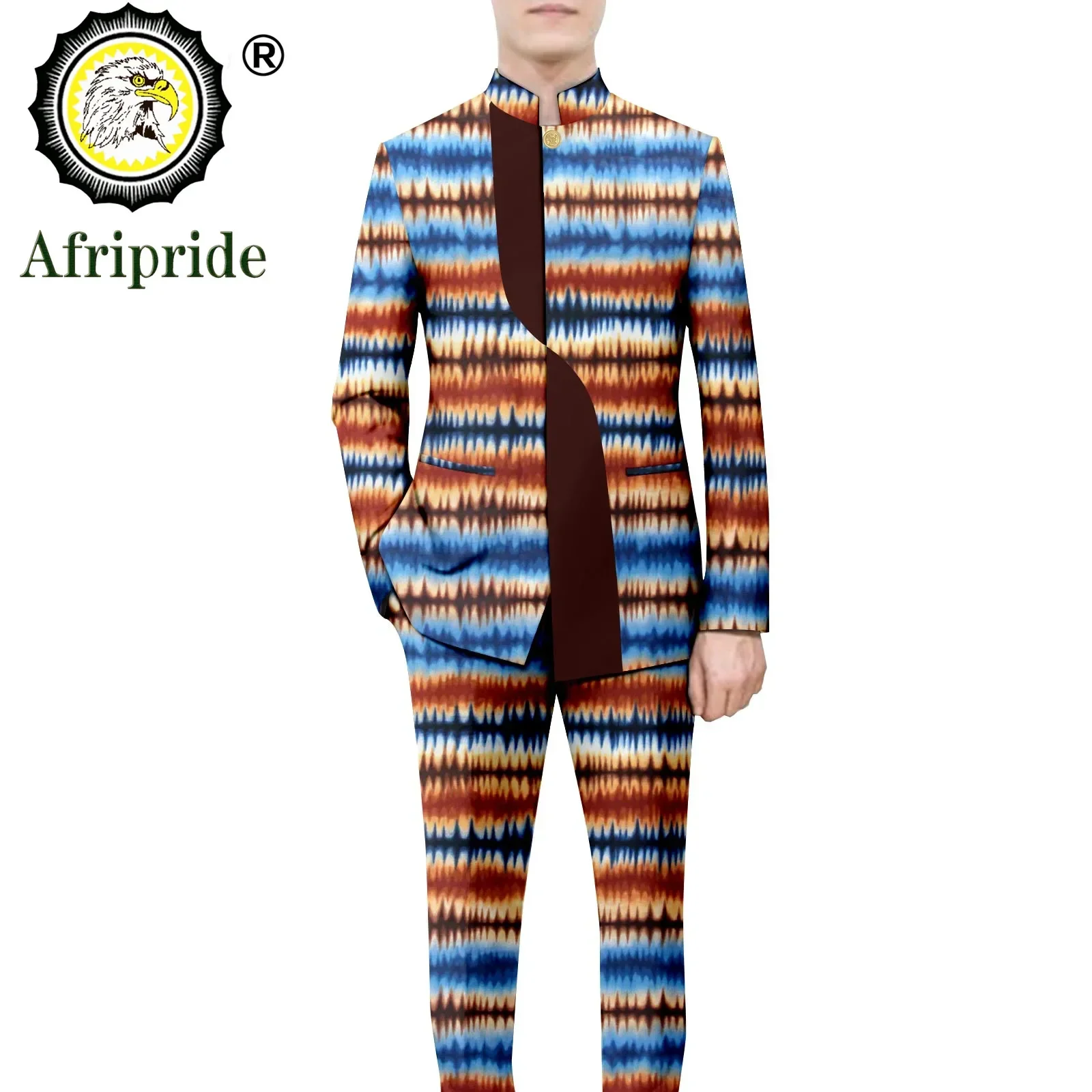 

African Suits for Men Print Jackets and Trousers 2 Piece Set Dashiki Outfits Bazin Riche African Clothes Blazer Outwear A2216081