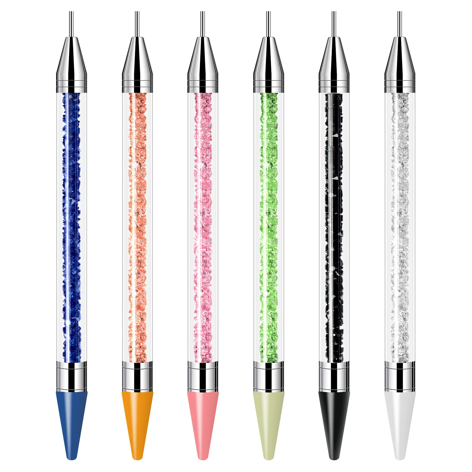 

Dual Ended Dot Pen Acrylic Rhinestone Handle Gems Picker Dotting Pen Wax Pencil Crystal Studs Picker Manicure Pen Nail Art Tools