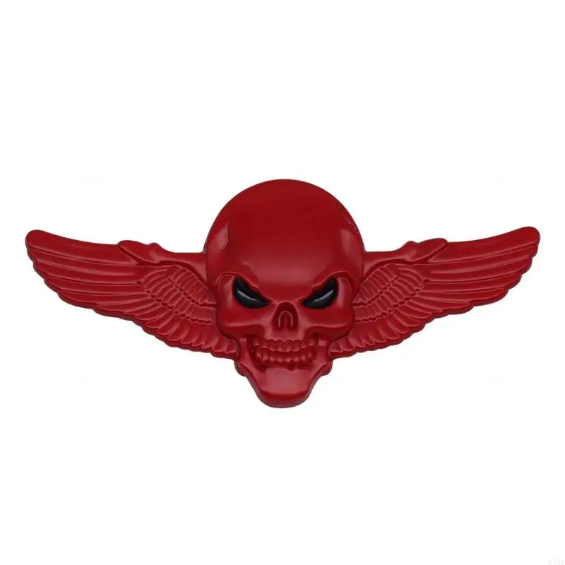 

R58D Wing Car Decal 3D Metal Skeleton Car Sticker Skull Emblems Auto Trunk Badge