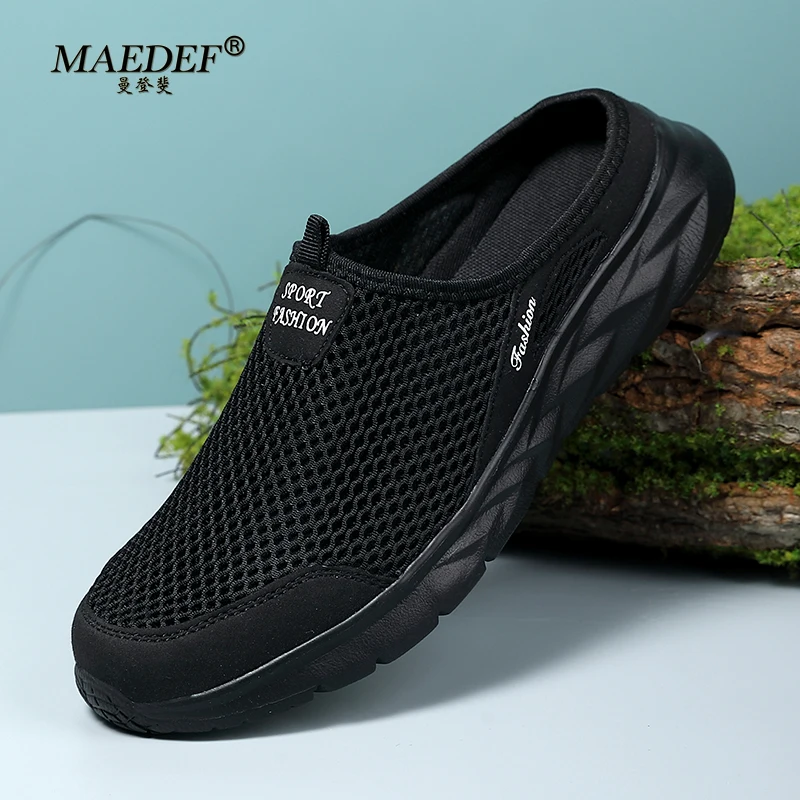 MAEDEF Home Half Slippers for Men Comfortable Bedroom Mesh Breathable Slipper Men's & Women's Shoe Outdoor Men's Slipper Sandals