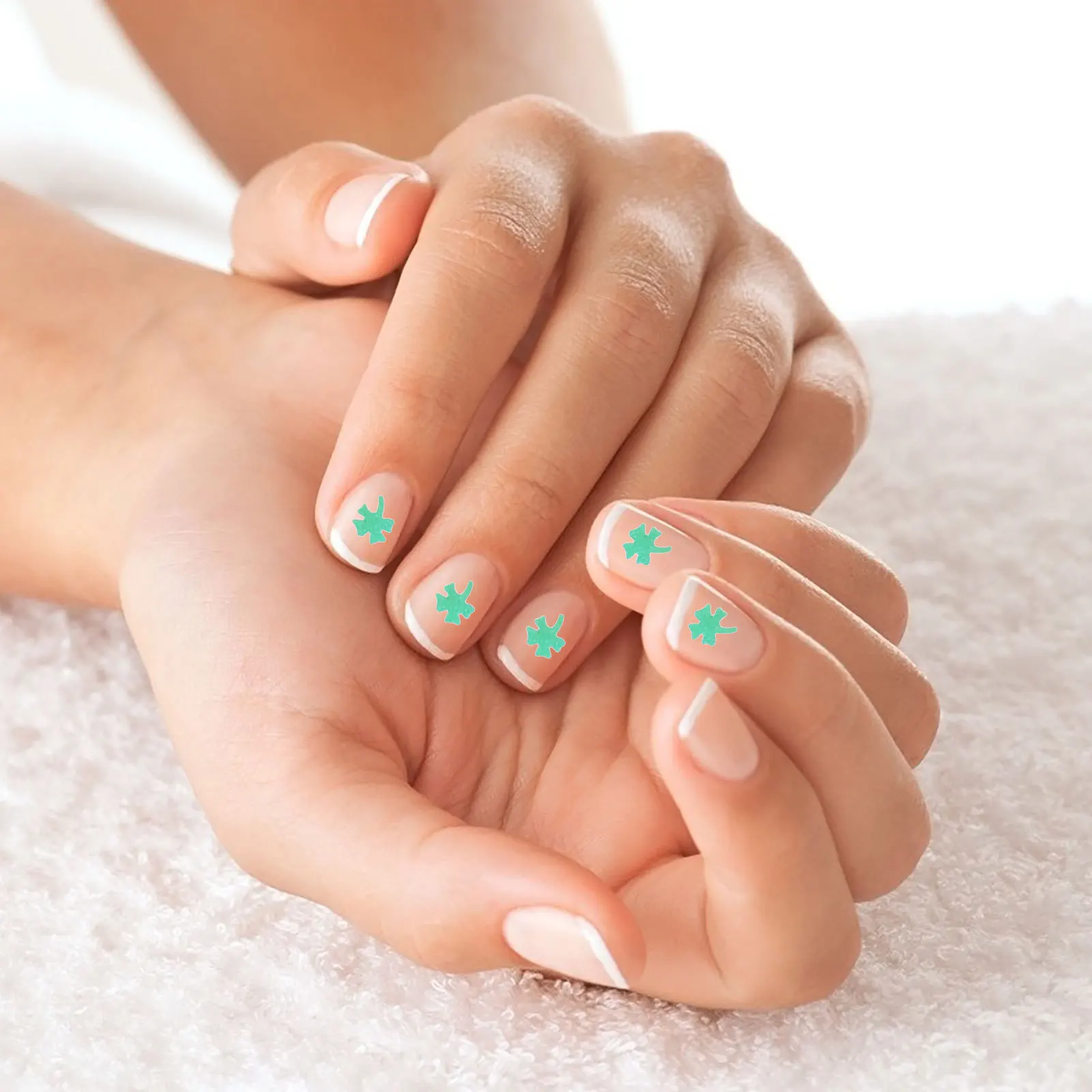 

6pcs 4 Leaf Clover Crystal Mud Decor Pet Diy Nail Art Sequins Manicure Decoration Colorful Epoxy Supplies Women Gift