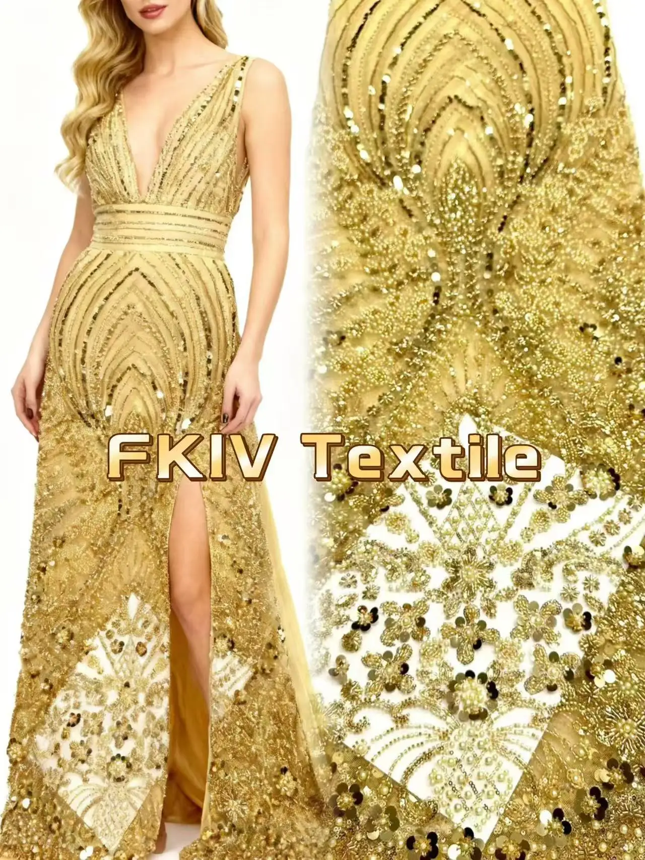 

Роскошная африканская кружевная ткань с блестками, 2026, новейшая вышивка бисером, французский тюль, сетчатая кружевная ткань, материал для свадебного шитья, 5 ярдов