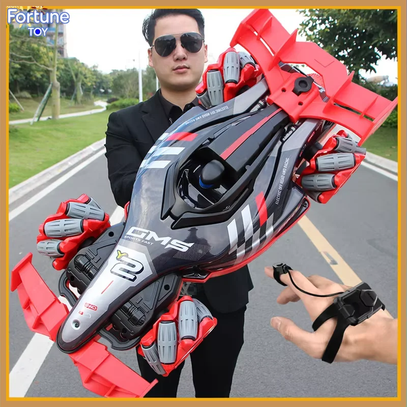 4DRC Y2 RC Drift Car With Light Spray 2.4GHz 4WD 360° Stunt Remote Control Car Gesture Sensing Electric Toy Model Gift