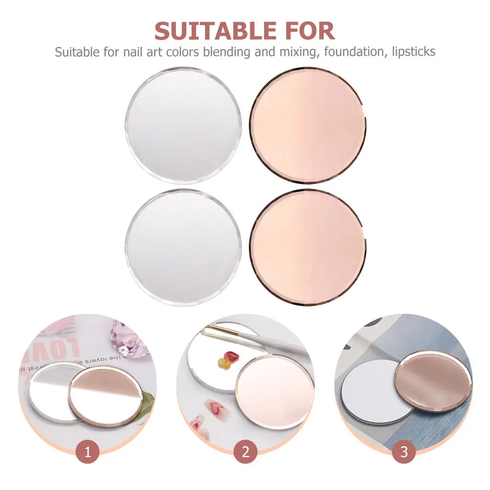 

4 шт., палитра для дизайна ногтей, палитра для смешивания маникюра, поддон с зеркальной поверхностью для косметики, профессиональный салон красоты, домашнее использование