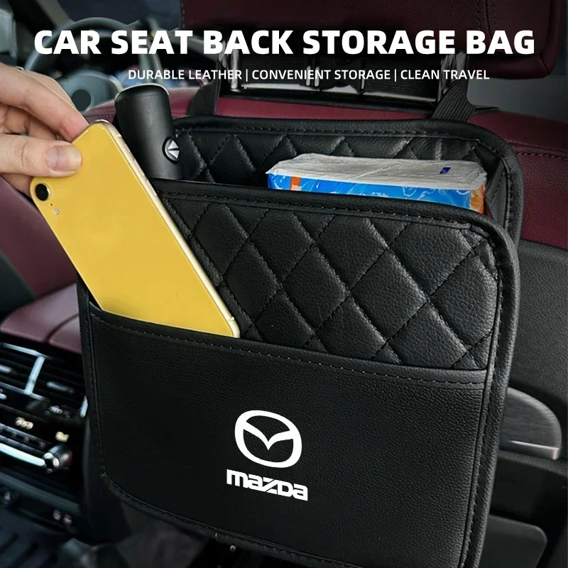 Caja de almacenamiento para asiento trasero de coche, organizador colgante Protector para Mazda 3, Alexa, CX4, CX5, CX8, CX-5, Atenza, Demio, MPS