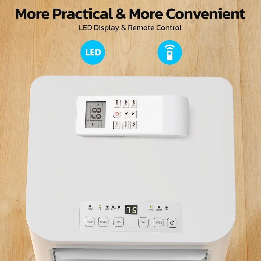 مكيفات هواء محمولة بقدرة 8000 وحدة حرارية بريطانية مع 4 أوضاع بما في ذلك مروحة مزيل الرطوبة الرائعة وإعدادات النوم تتميز بوظيفة مؤقت 24 ساعة