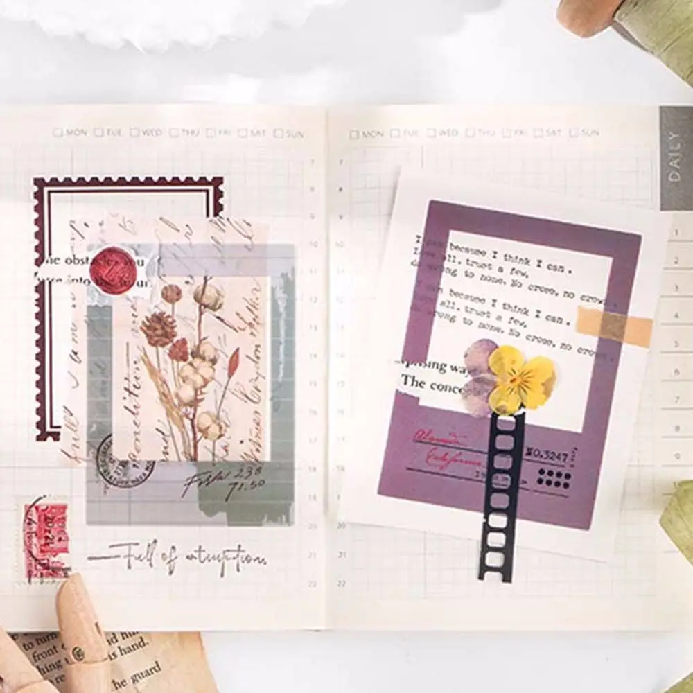 ديكور سكرابوكينغ خلفية الزخرفية خمر والعتاد من الذاكرة ملصقات الحيوانات الأليفة الإطار سلسلة ملصقات ملصقات القرطاسية #4