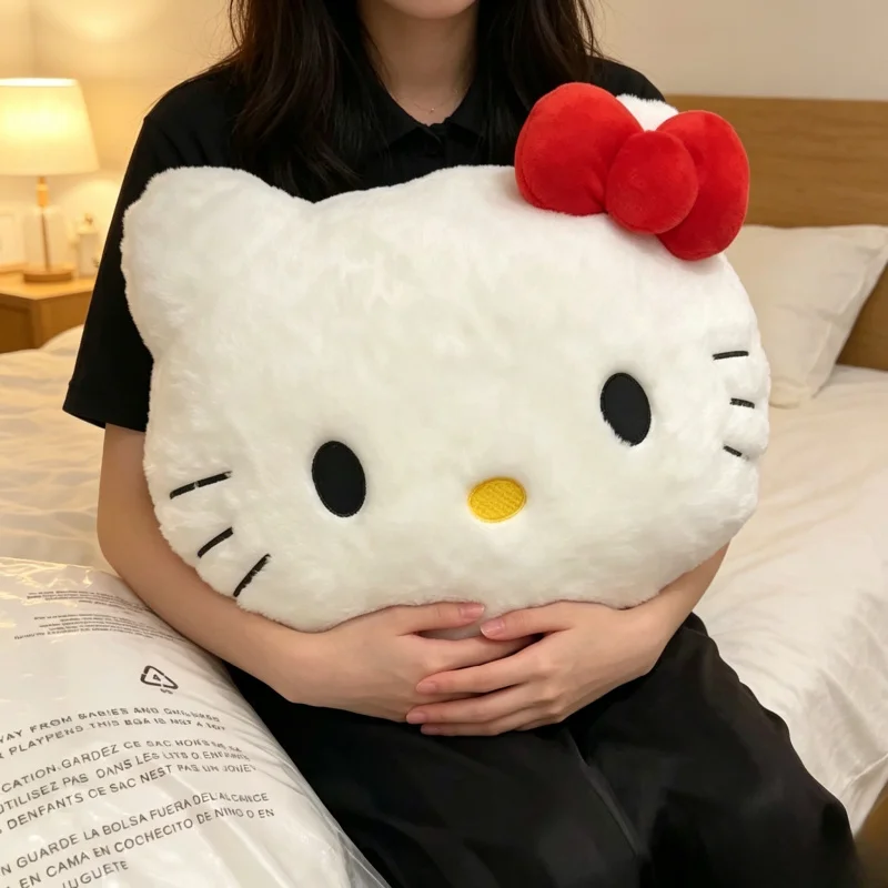 

Sanrio Hello Kitty Cartoon Head Plush Pillow, Cute Sofa Bedside Car Cushion Nap Pillow, Birthday Gift for Girl