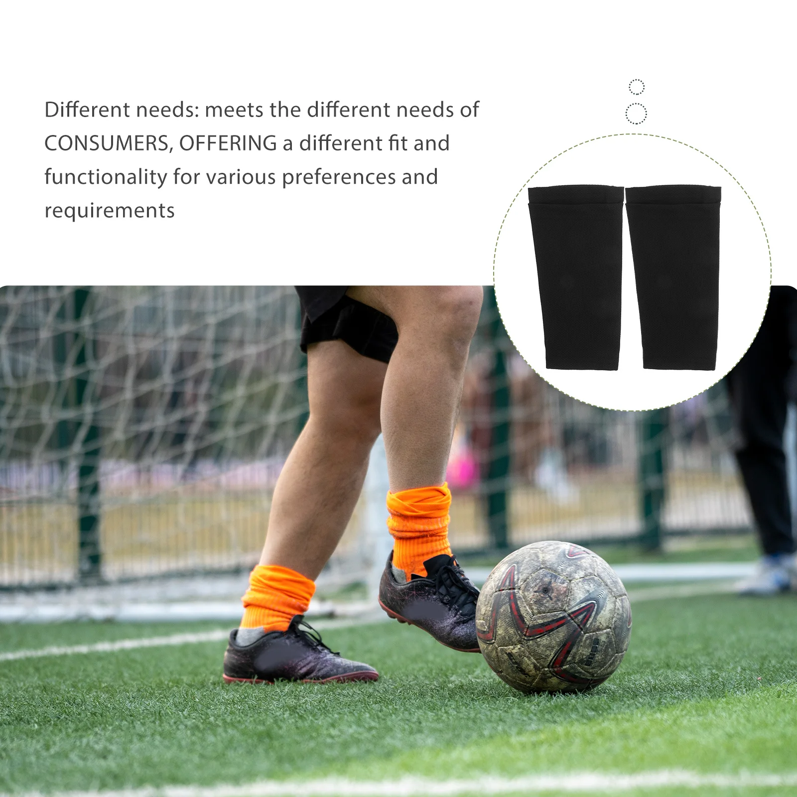 

2Pairs Football Shin Pad Socks Double Layered Shin Guard Sleeves for Youth Athletes Moisture Wicking Anti Slip Fit Multi Sport