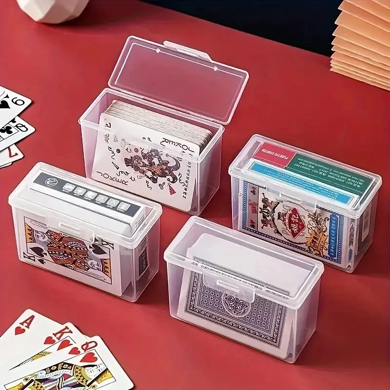 1/3/4pcs Playing Card Box, Clear Deck Case, Two Poker Images Can Be Placed (NO Cards) Christmas, Halloween, Thanksgiving Gift