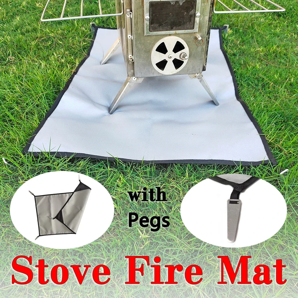 Camping Fireproof Cloth BBQ Grill Mat Flame Retardant Mat for Camping Stoves of Hot Tent Outdoor Fire Pit Protective Mat
