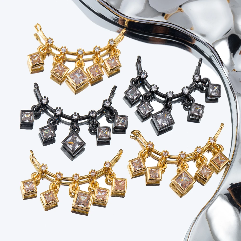 

2 шт. U-образный сплав, инкрустированный искусственными хрустальными подвесками, подходит для изготовления ювелирных аксессуаров своими руками, ожерелья, ювелирных подвесок