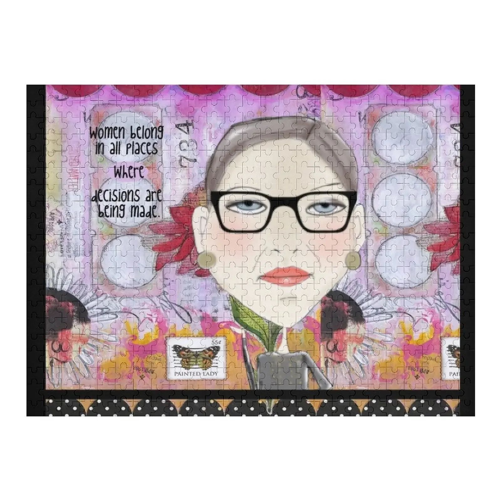 Women Belong. RBG Quote Jigsaw Puzzle Personalized Gift Ideas Wood Name Custom Name Wood Adult Wooden Puzzle