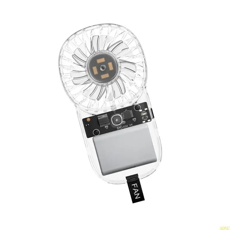 A0NC Легкий прозрачный портативный вентилятор 3 скорость 1200 мАч аккумулятор USB перезаряжается