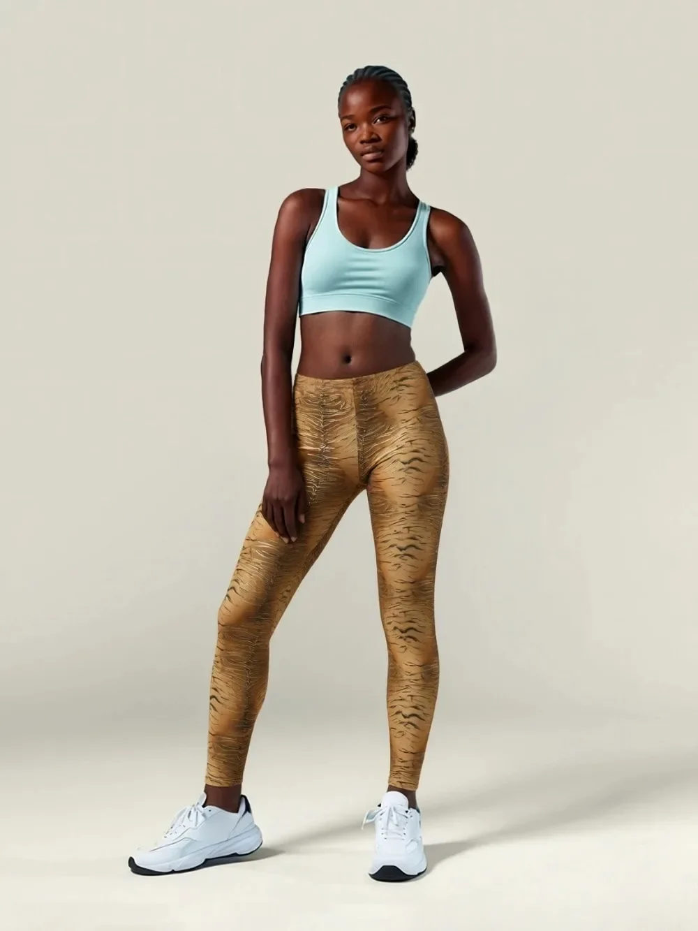 Women's Tiger Pattern Snake Skin Leggings Sports Gym High Waist Tights Pants Casual Slim Printed Fitness Yoga Girl Leggings