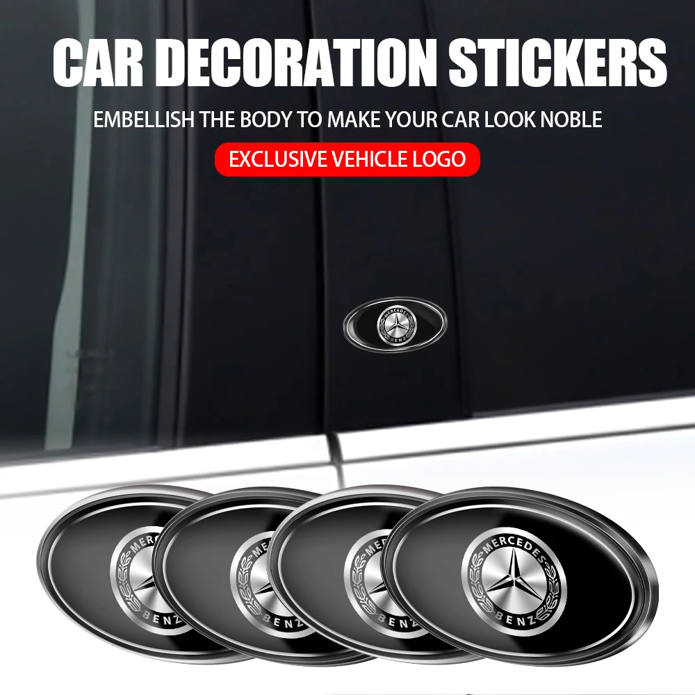 3D автомобильный алюминиевый металлический логотип, значок на крыло, багажник, декоративные наклейки для Mercedes Benz W203 W204 W205 W211 W212 AMG GLB EQC