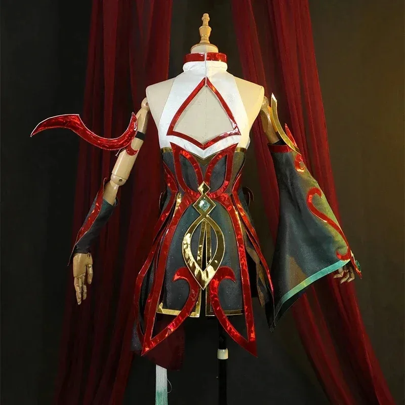 

Game LOL Mythmaker Irelia Cosplay Costume Wig Irelia Women Cosplay Dress New Year Skin Battle Suit Halloween Carnival Sui EI2 GD