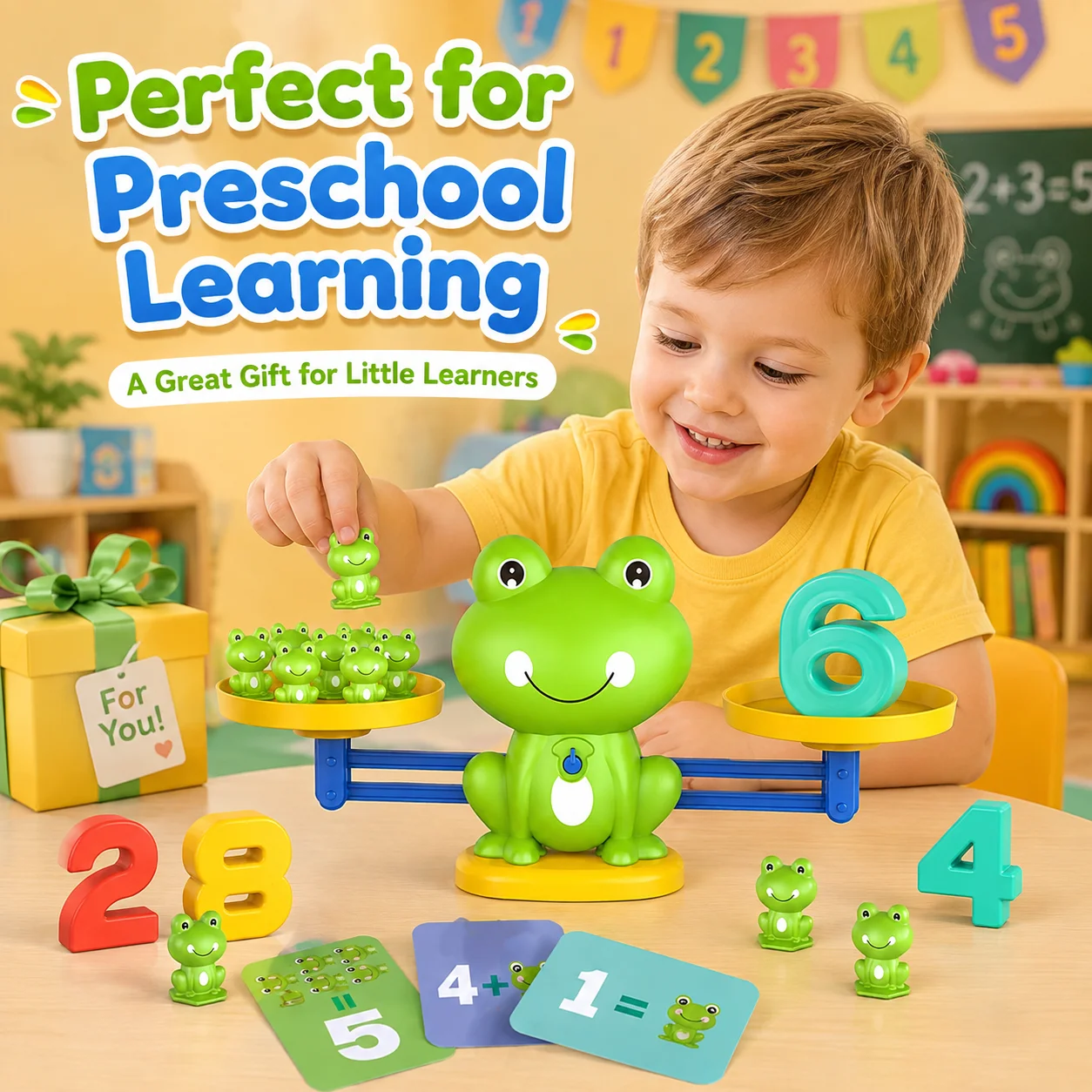 Funny Frog Scale Math Toy for Kids, Mommy’s Helper Early Learning Addition & Subtraction Balance Game