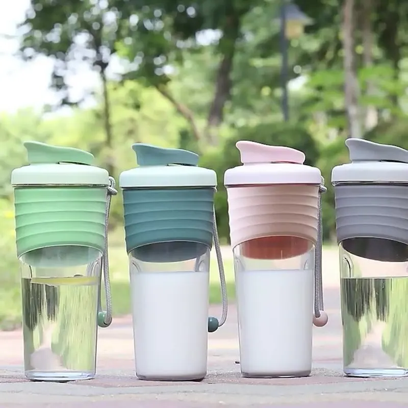 Outdoor Fitness Shaker Bottle - High-Capacity BPA-Free Portable with Leash for Protein/Gym Essentials