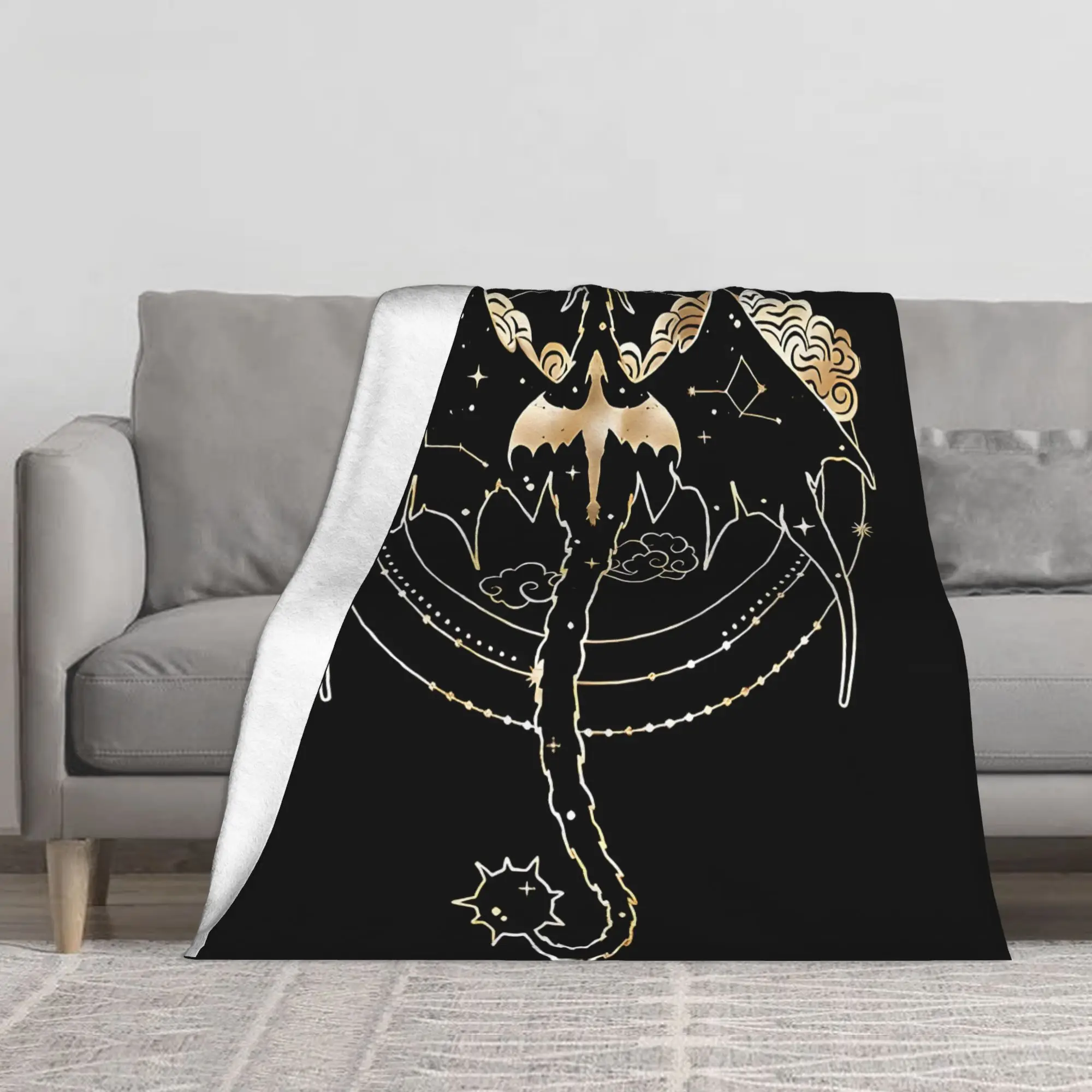 1PC Celestial Tairn And Andarna   Fourth Wing Winter Blankets for Adults Bedding Home Interior Sofa Knee