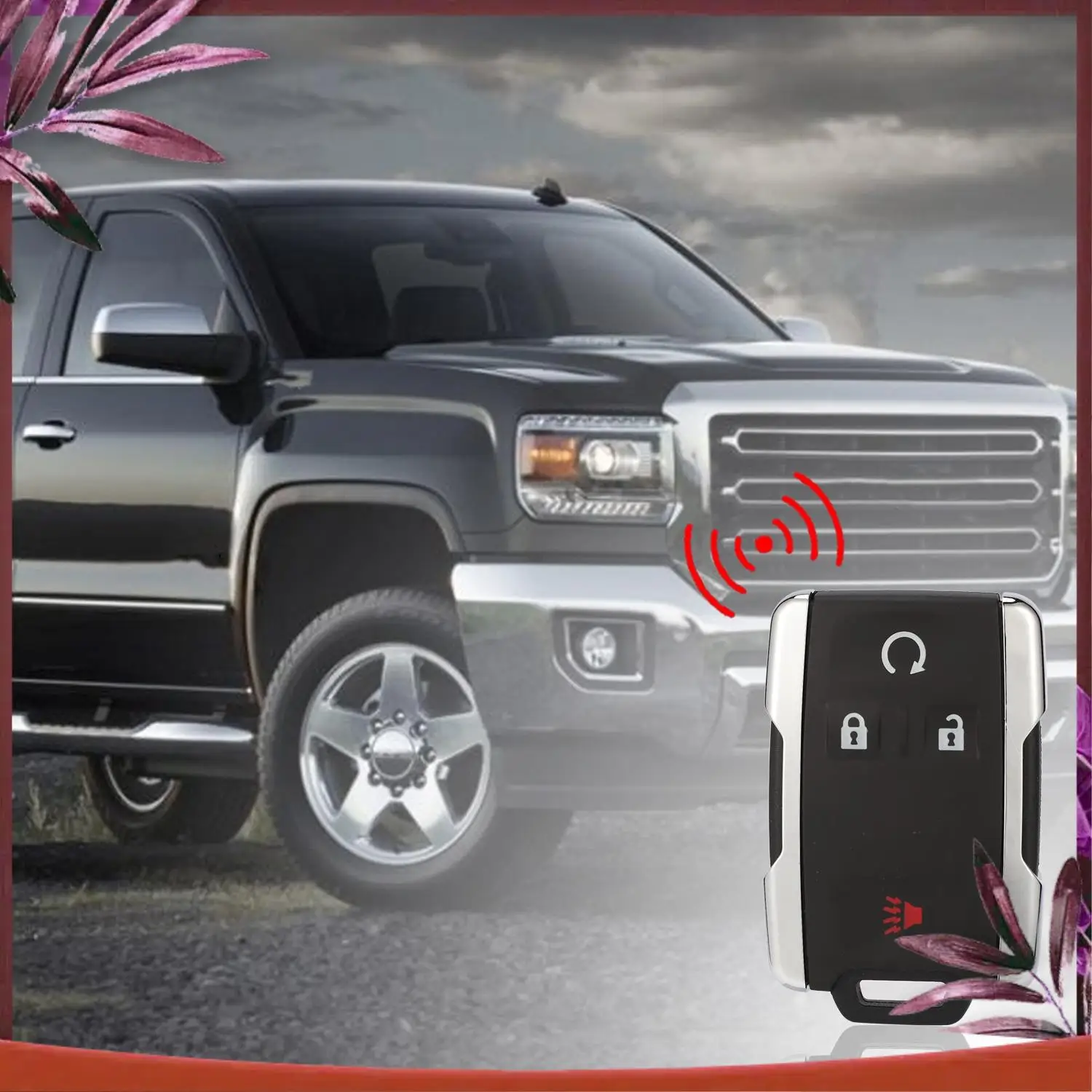 

Durable Car 315Mhz 4-Button FOB Smart Remote Key For Silverado Colorado GMC Sierra 2014-2106 2017 2018 FCC M3N-4082130