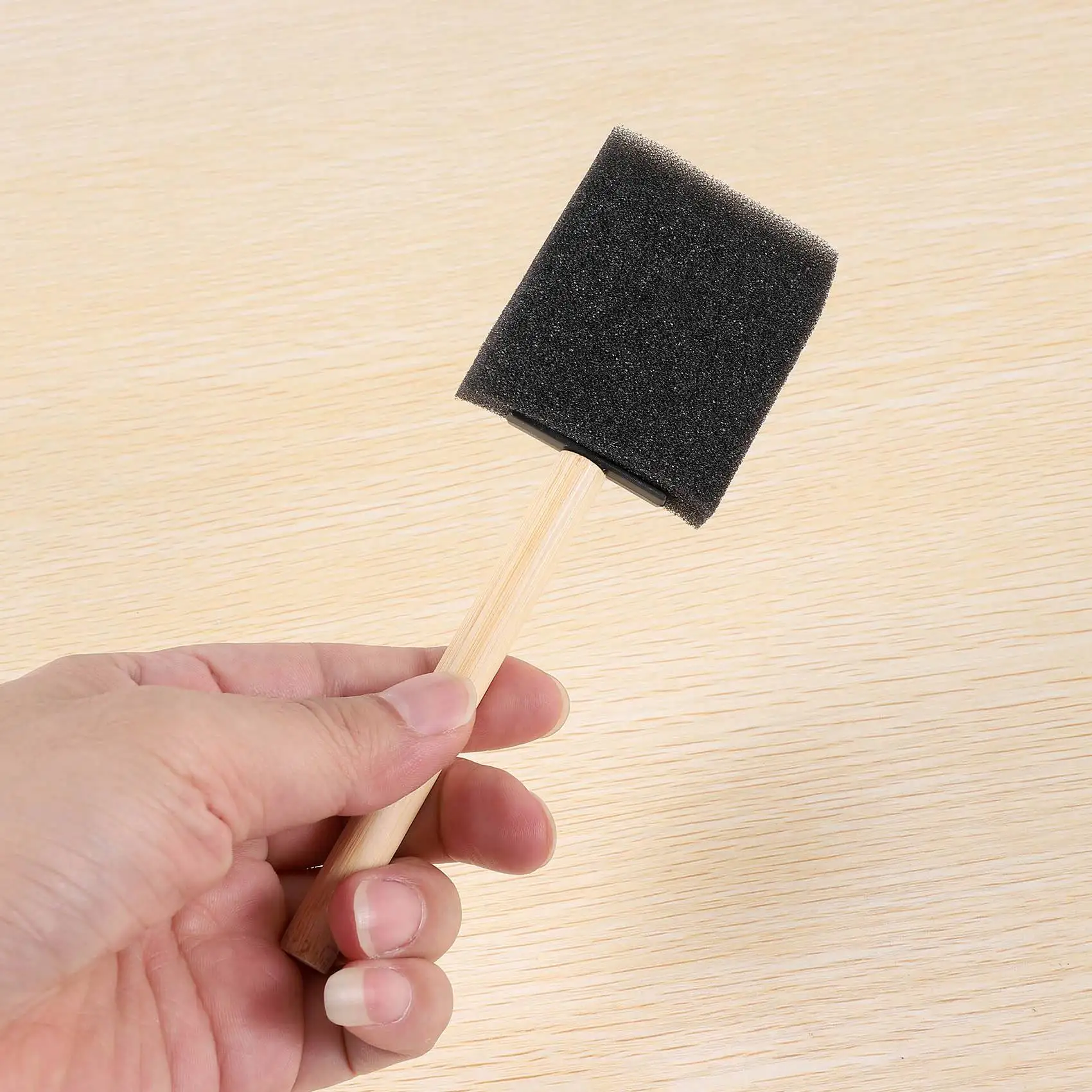 Set kuas cat pegangan kayu spons busa 2 inci (Pak bernilai 40) -ringan, tahan lama dan bagus untuk akrilik, Noda, Varn