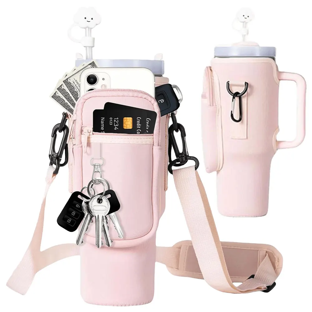 

Сумка-переноска для бутылки для воды для Stanley, 40 унций, изолированная, стандартная Портативная сумка для бутылки для воды с регулируемым плечевым ремнем