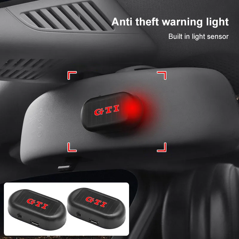 Lámpara LED de Advertencia Antirrobo Inalámbrica para Coche, Accesorios Intermitentes, Emblema para VW GTI CC Golf 6 7 GTI Tiguan Passat B5 B6 B7
