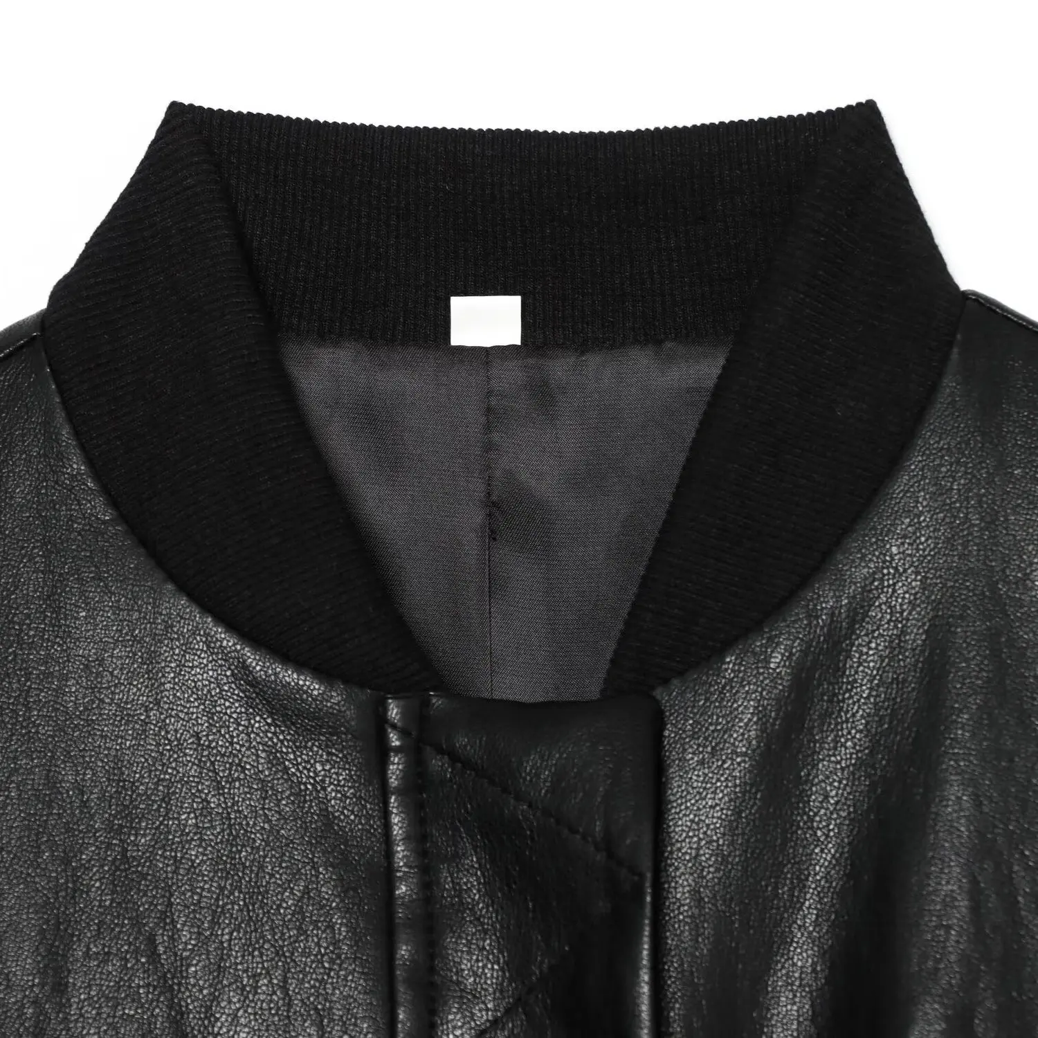 JNLEAOG Autumn New Women's Leather Effect Pad Shoulder Pilot Jacket Coat Short Zipper Closure Polyester Fiber 100%