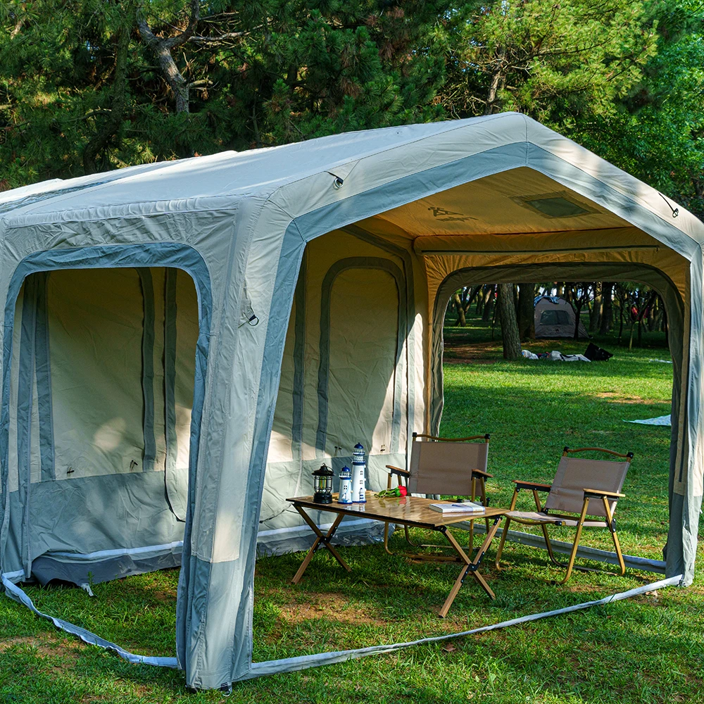 Mesh Door Inflatable Tent With Tc Cotton Outer Shell Tpu Air Column Pvc Bottom Breathable Comfortable Design For Outdoor