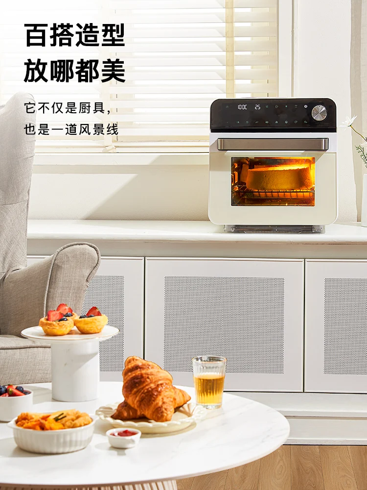 فرن بخار هوائي عالي الجودة، خالي من الزيت، أوتوماتيكي بالكامل، شاشة تعمل باللمس، فرن مقلاة هوائية ذكي