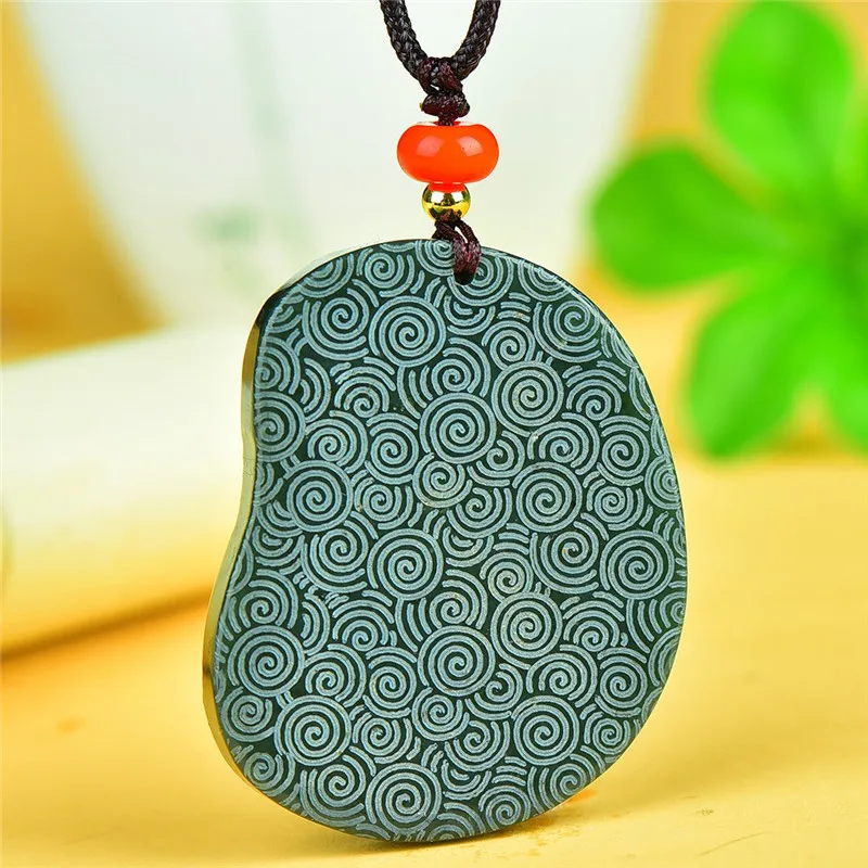 Hetian nine-tailed fox jade pendant green fox pendant men and women models jade necklace jade pendant jumper chain