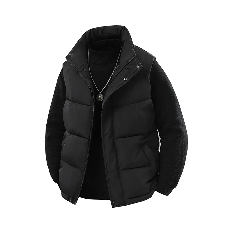 

Новая утолщенная короткая хлопковая куртка, уличный хлопковый жилет, куртка для мужчин, модный осенне-зимний теплый и ветрозащитный жилет без рукавов