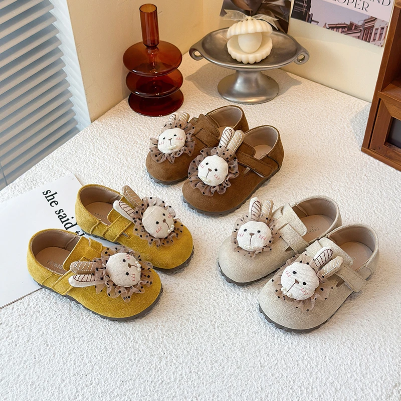 

2025 Autumn New Children Casual Leather Shoes for Girls Fashion Korean Style Soft Bottom Anti-slippery Versatile Outside Shoes