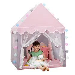 Large  Kids Tents Tipi Baby Play House Child Toy Tent 1.35M Wigwam Folding Girls Pink Princess Castle Child Room Decor