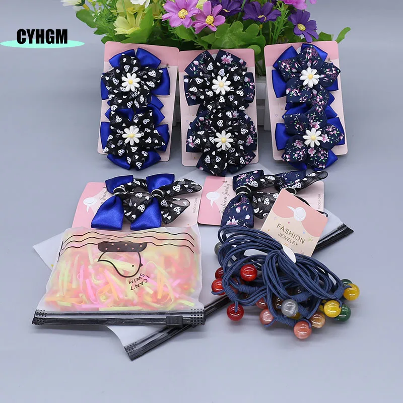 

New Fashion hair ties hairpins kawaii Elastic hair band girls hair rubber band women's hair accessories set K03-2