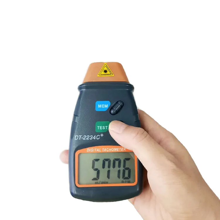 Imagem -02 - Tacômetro Laser Digital Portátil Medidor de Rpm Motor sem Contato Medidor de Velocidade de Torno Revolução Rotação Dt2234c Testador de Velocidade