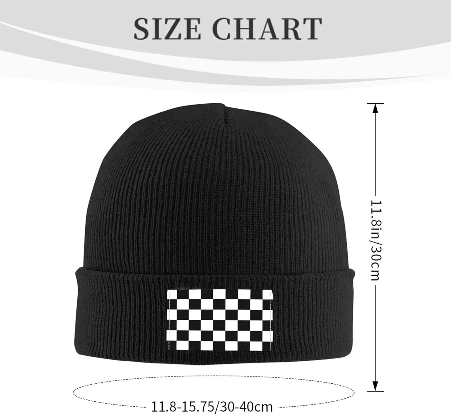 Black and White Race Checkered Flag Beanie Hats for Men and Women Beanie Winter Soft Cozy Warm Stretch Thick Trendy Beanies Hats