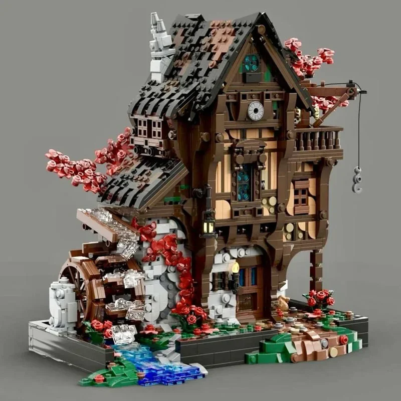 Moc 빌딩 블록 레트로 중세 건축 모델 Waterhouse 기술 모듈 빌딩 블록 장난감 DIY 세트 조립