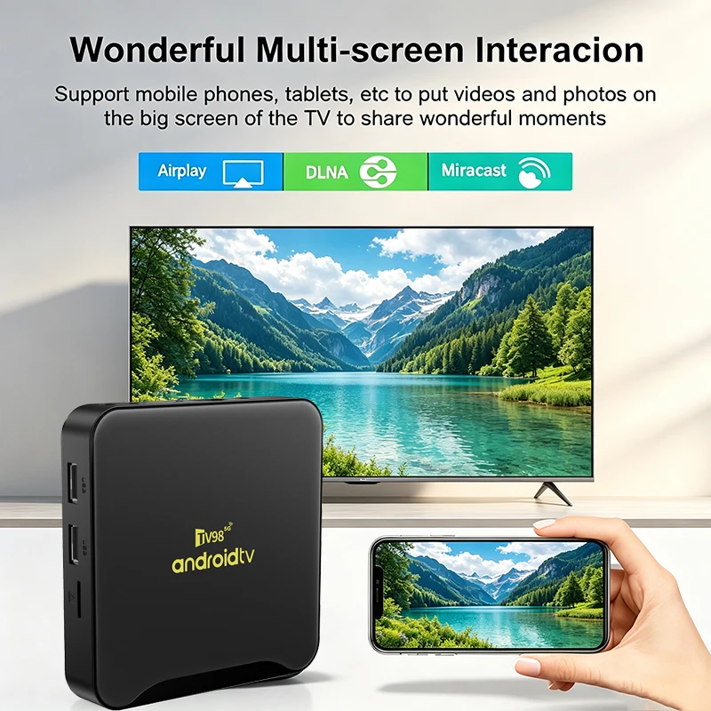 TV-Box TV98 Verbesserte Version X12 Android 14.0 Sprachsteuerung 16GB 64GB 128GB 8K 4K Wifi6 BT5.0 RK3518 Media Player 5G Set-Top-Box