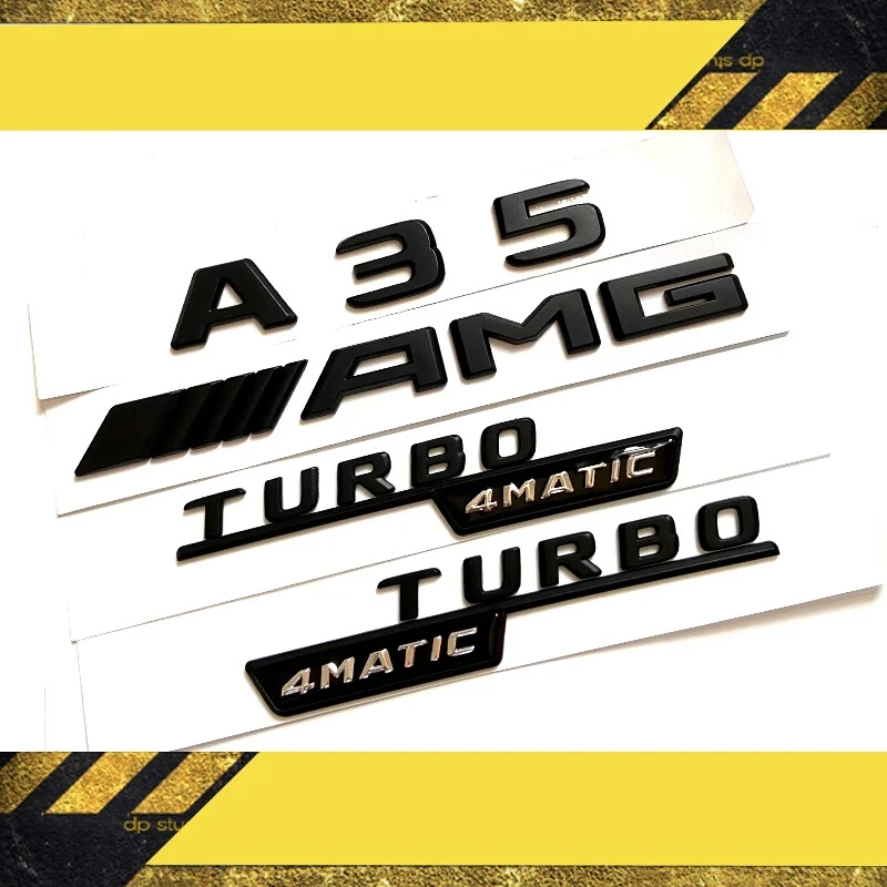 

Эмблема на багажник A-Class W177 2018+ матовая черная, наклейка, значок AMG/A35/TURBO 4matic