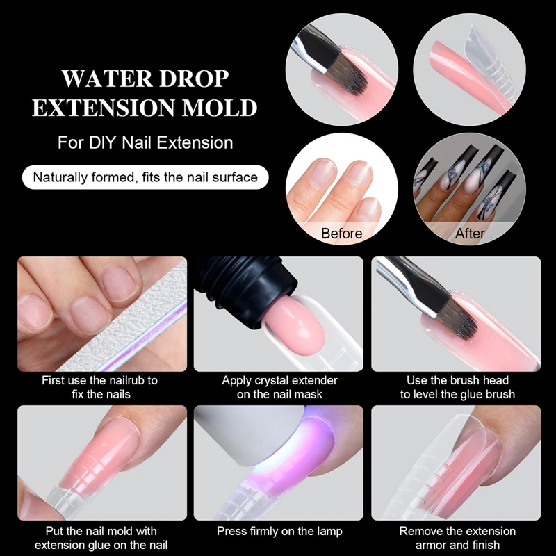 96PCS 4-in-1 Set Copertura Completa Estensione Del Chiodo Forma Stiletto Bara Trasparente Doppia Forme Punta Falsa Costruzione Rapida Stampo Gel Unghie artistiche Strumento