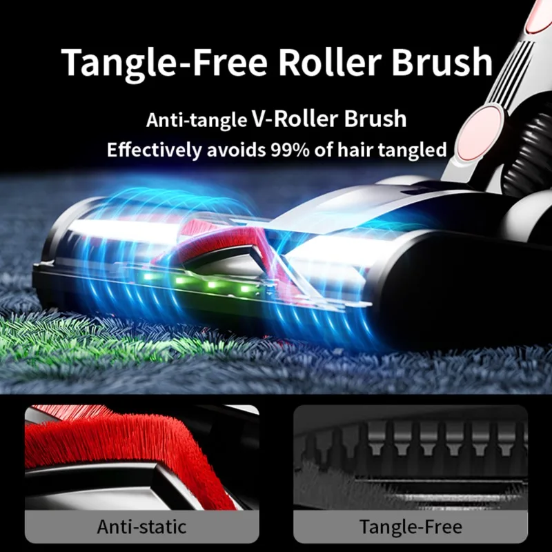 MPQU V22 60kPa draagbare draadloze stofzuiger 650W borstelloze motor touchscreen verwijderbare batterij 1,2L stofbeker 50min looptijd