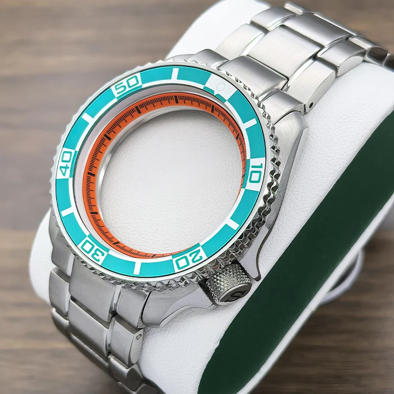 

42mm SKX007 SRPD Watch Case With Steel Watch Band Flat Sapphire Glass for NH35 NH36 4R 7S26 Movement 28.5mm Dial Mod NH35 Case