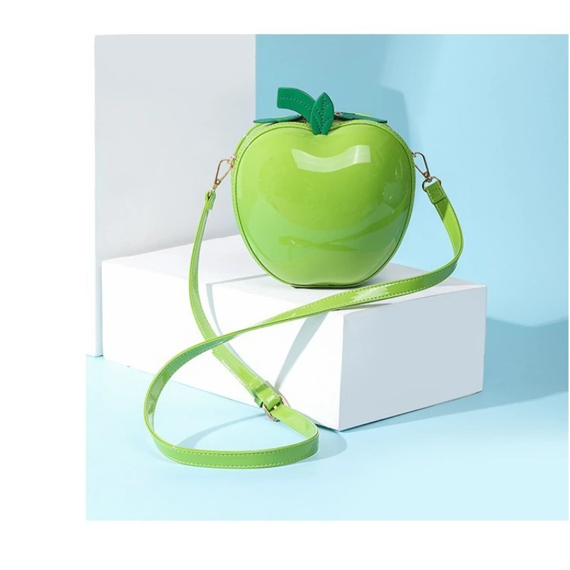 Creative Apple Crossbody Phone Bag PU Leather Shoulder Purse Lightweight Handbag for Women Christmas Gift