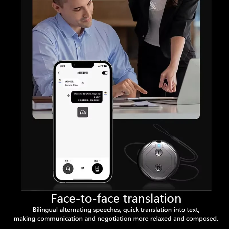 Bluetooth 5.4 Smart Translator Real Time Voice Translation Device 18 Languages Face-to-face Simultaneous Interpreter