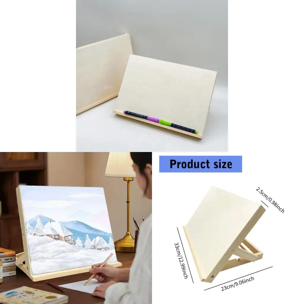 Sudut Kuda-kuda Meja Kayu Portabel Dudukan Kuda-kuda Gambar Dapat Disesuaikan untuk Artis Pemula Sketsa Minyak Air